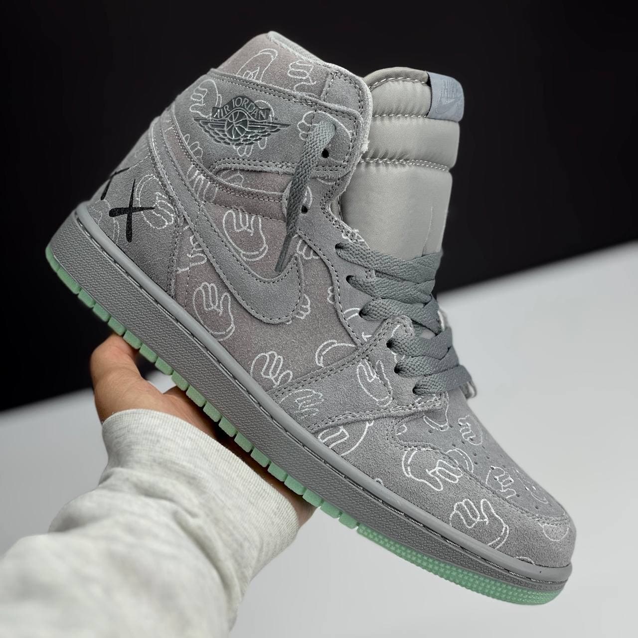 نایک ایر جردن وان ساقدار کاز طوسی NIKE AIR JORDAN 1 HIGH X KAWZ — تصویر ۵
