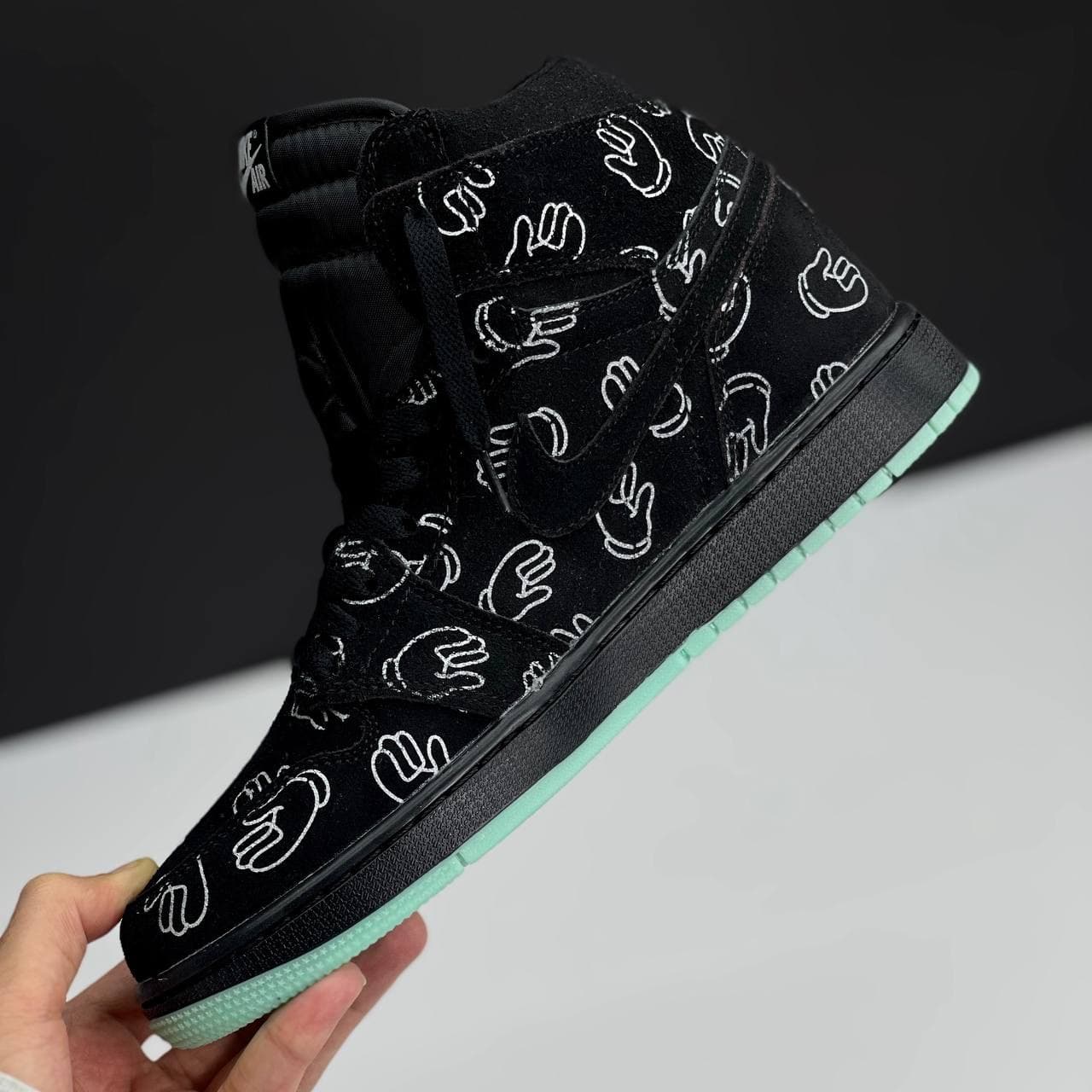 نایک ایر جردن وان ساقدار کاز مشکی NIKE AIR JORDAN 1 HIGH X KAWZ — تصویر ۷