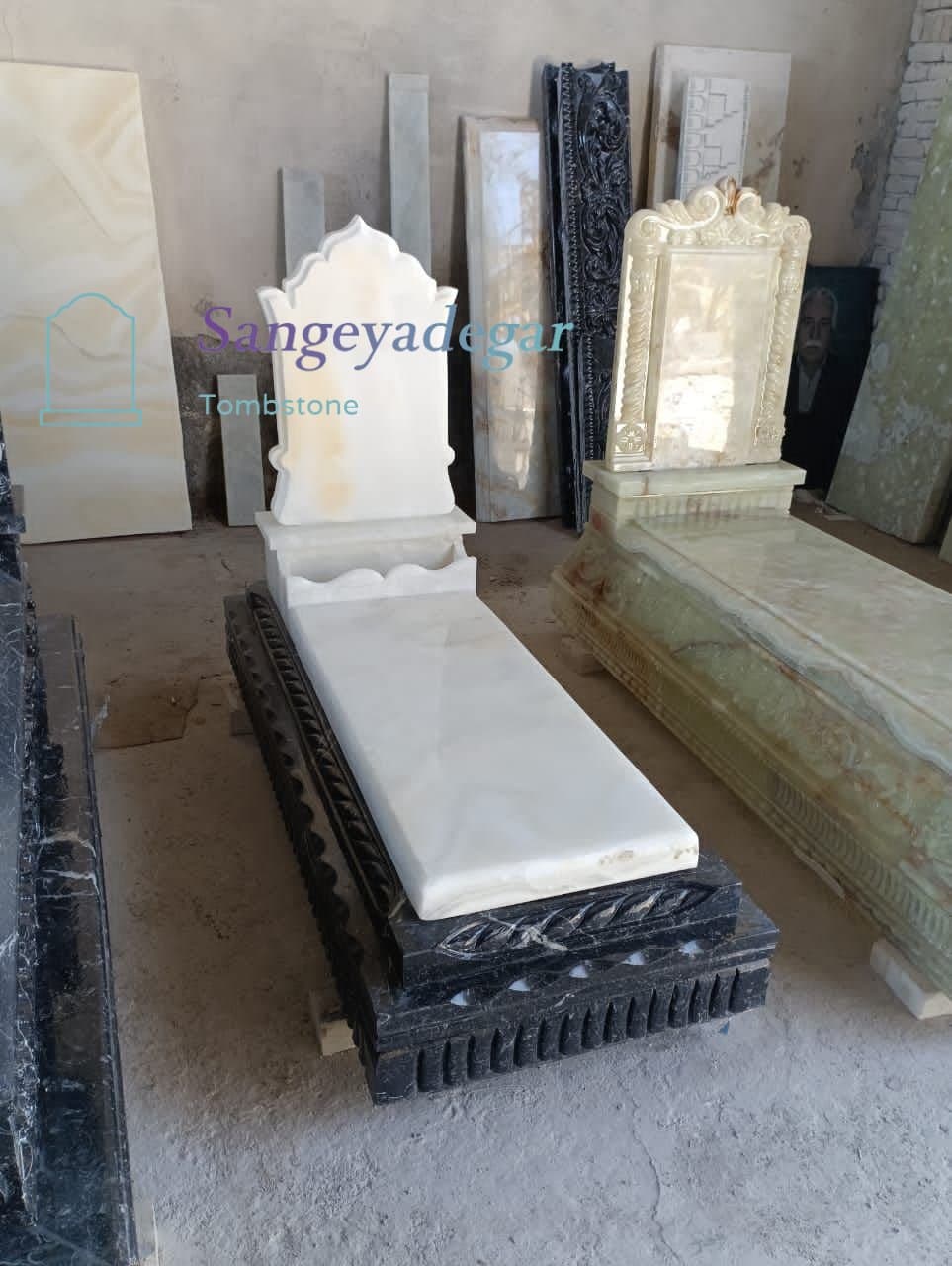 سنگ قبر مرمر سفید لاکچری