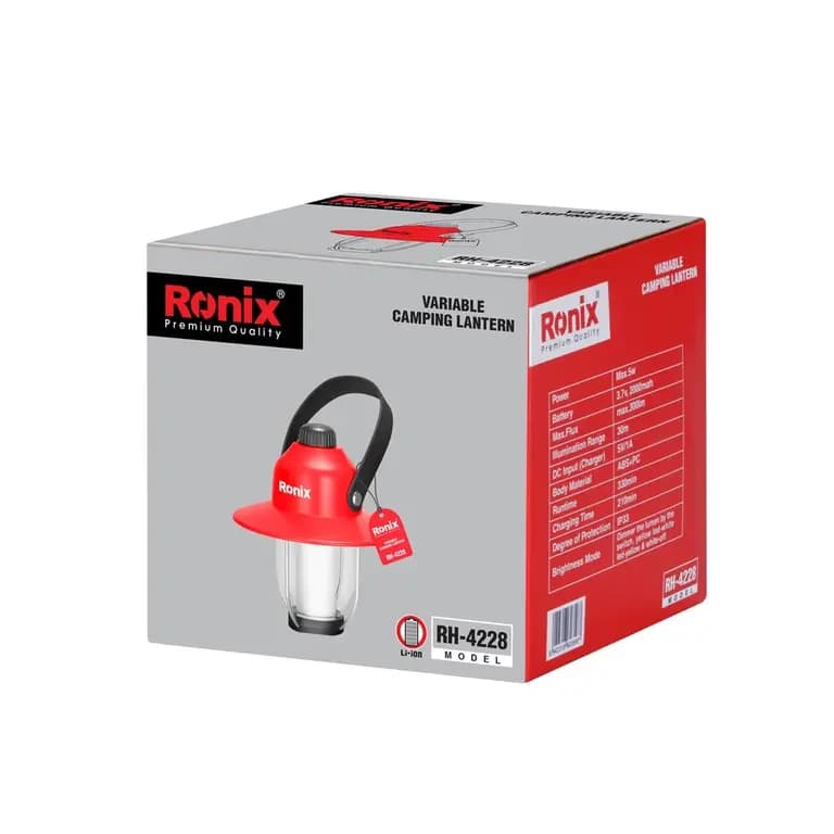 چراغ فانوسی شارژی رونیکس مدل RH4228 با نور مهتابی — تصویر ۲