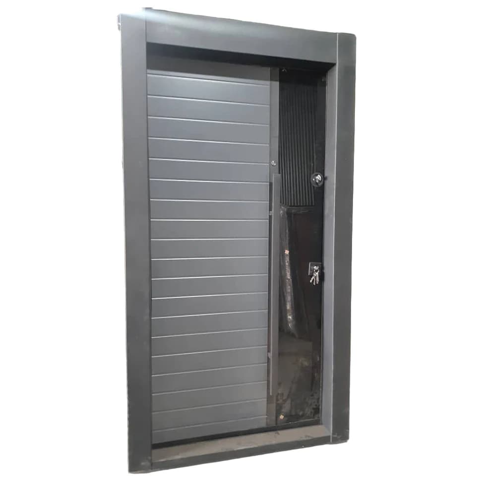 درب ضد سرقت ابعاد 210*110 طرح مدرن شیشه سکوریت