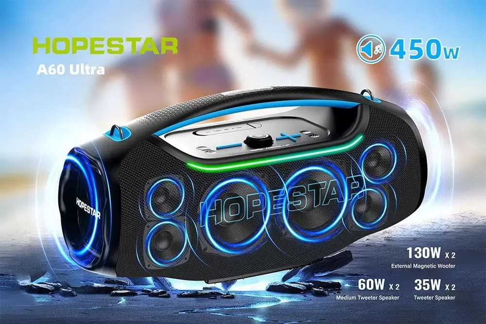 اسپیکر بلوتوثی برند هوپ استار مدل A60 ULTRA با قابلیت هوش مصنوعی AI — تصویر ۶