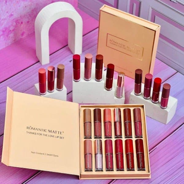 پک رژ لب اورجینال 12 عددی – خرید پک 12 عددی رژلب مایع Romantic matte