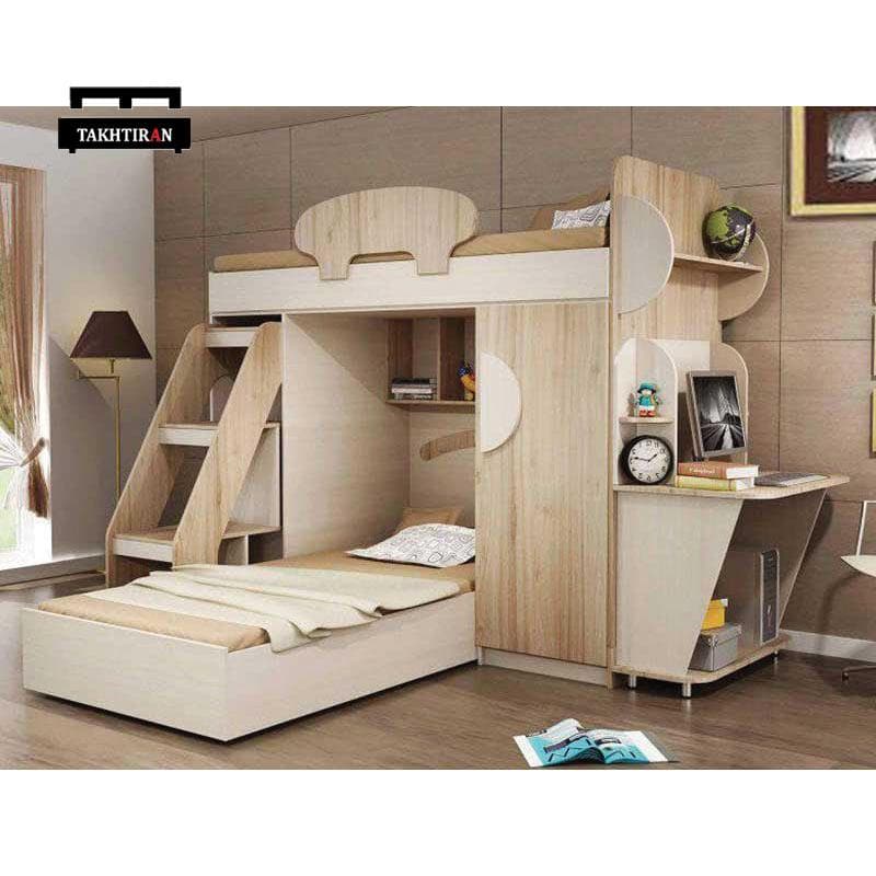 تخت دو طبقه میز تحریردار نوجوان رایان — تصویر ۴