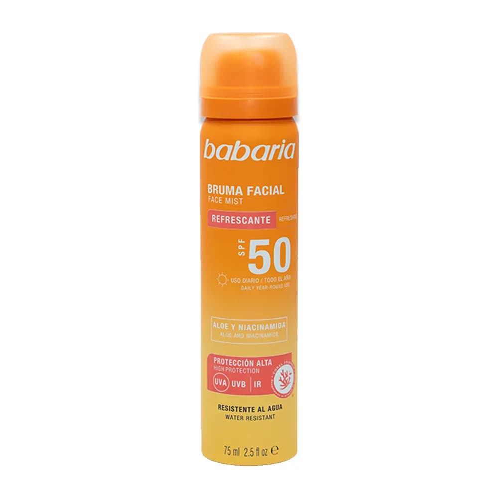 اسپری ضد آفتاب بروما باباریا SPF50 حاوی نیاسینامید و آلوئهورا حجم ۷۵ میلیلیتر — تصویر ۵