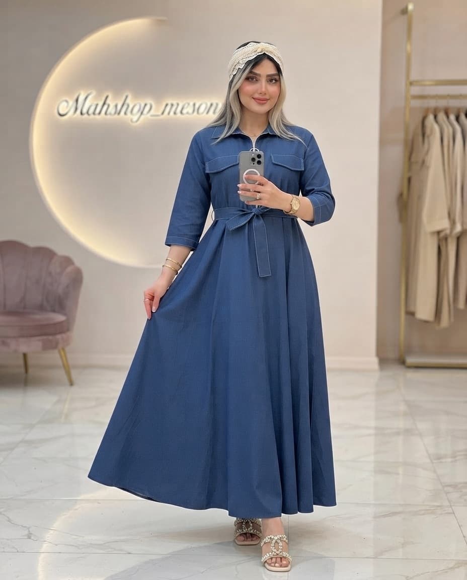 مانتو ساحلی جین تنسل✨️ — تصویر ۹