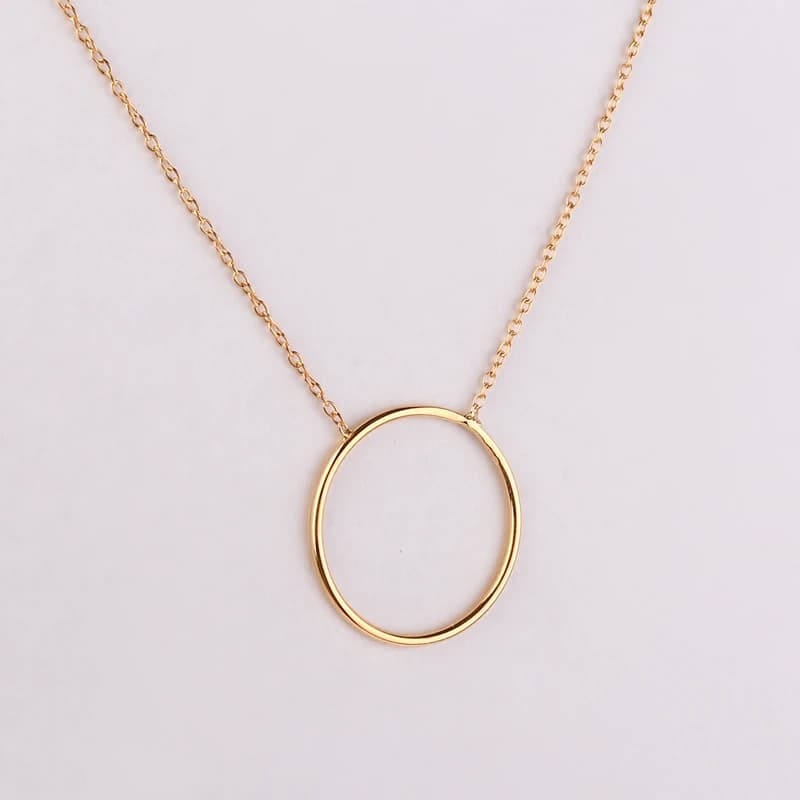 گردنبند طلا حلقه ای فلامینگو طرح دایره wn1250 — تصویر ۲