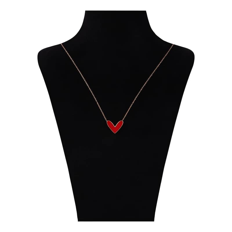 گردنبند طلا حلقه ای فلامینگو طرح قلب wn1244