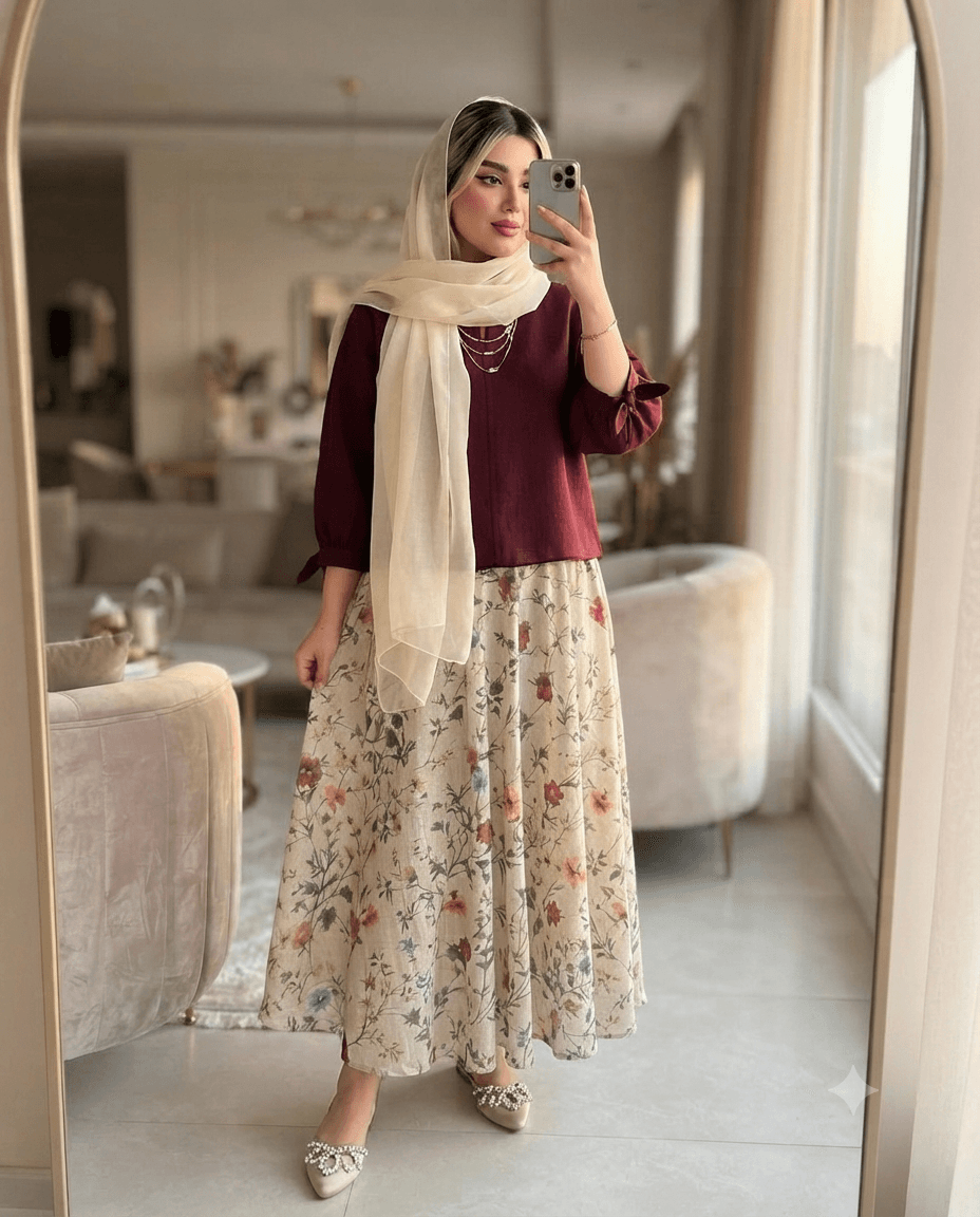شومیز دامن گلدیس🌺 — تصویر ۳