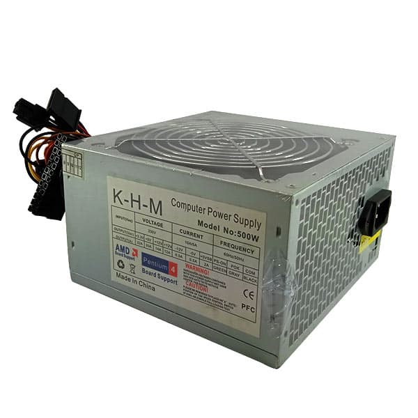 منبع تغذیه (پاور) کامپیوتر KHM فن بزرگ مدل 500W