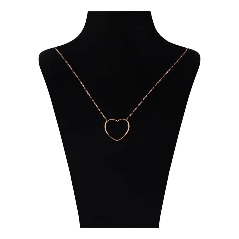 گردنبند طلا حلقه ای فلامینگو طرح قلب wn1239