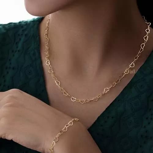 گردنبند طلا تمام قلب لوکس آینه ای wn1186