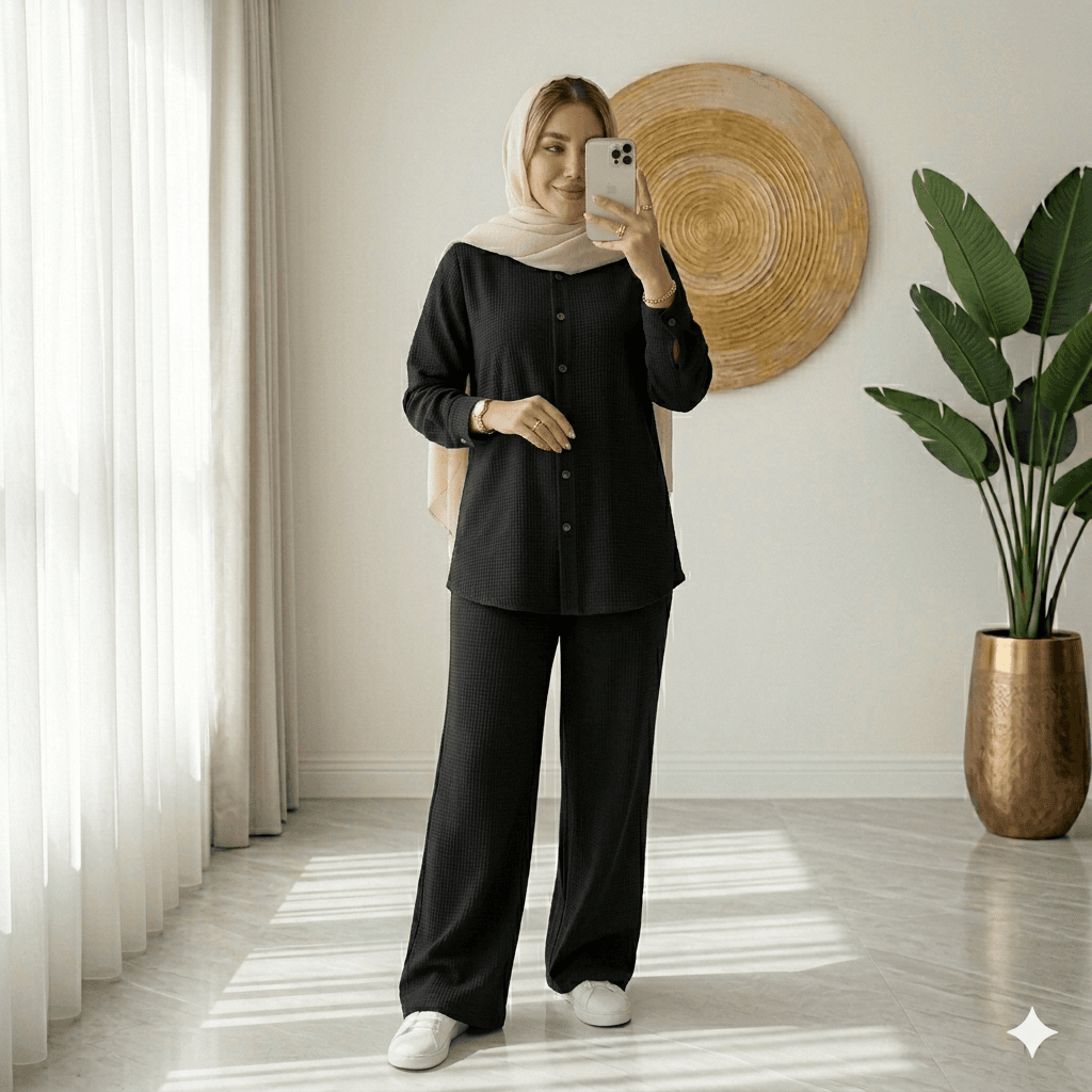 مانتو شلوار بیسکوییتی — تصویر ۳