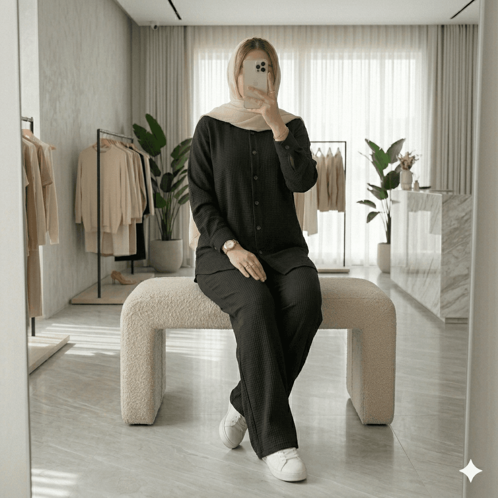 مانتو شلوار بیسکوییتی — تصویر ۶