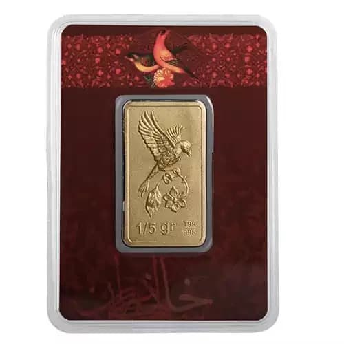 شمش طلا 1.5 گرم خانه سکه ایران گل و بلبل 24 عیار — تصویر ۲
