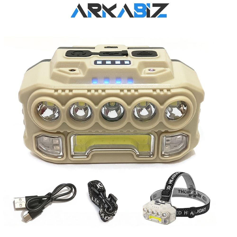 چراغ پیشانی COB+5 led مدل HX-817 — تصویر ۲