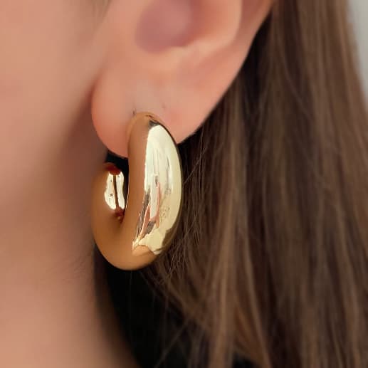 گوشواره ی حلقه طلایی ساده