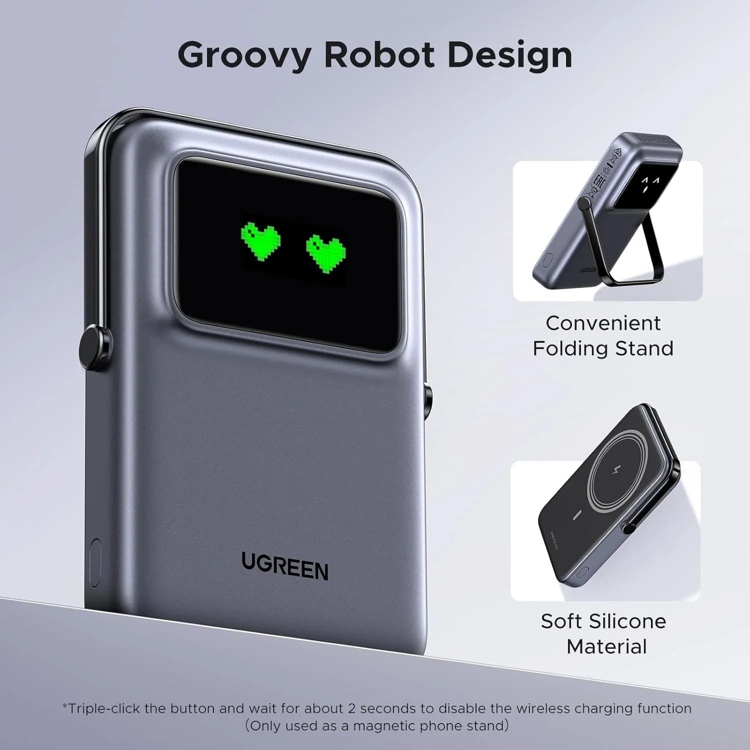پاوربانک مگ سیف 10000 میلی آمپر یوگرین UGREEN Uno Series Magnetic Wireless Power Bank 10000mAh PB572 — تصویر ۷
