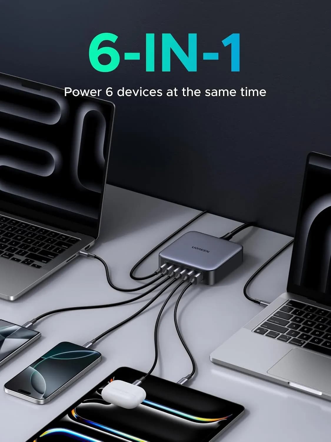 شارژر رومیزی ۲۰۰ وات یوگرین UGREEN Nexode 200W GaN Desktop Charger CD271 — تصویر ۱۰