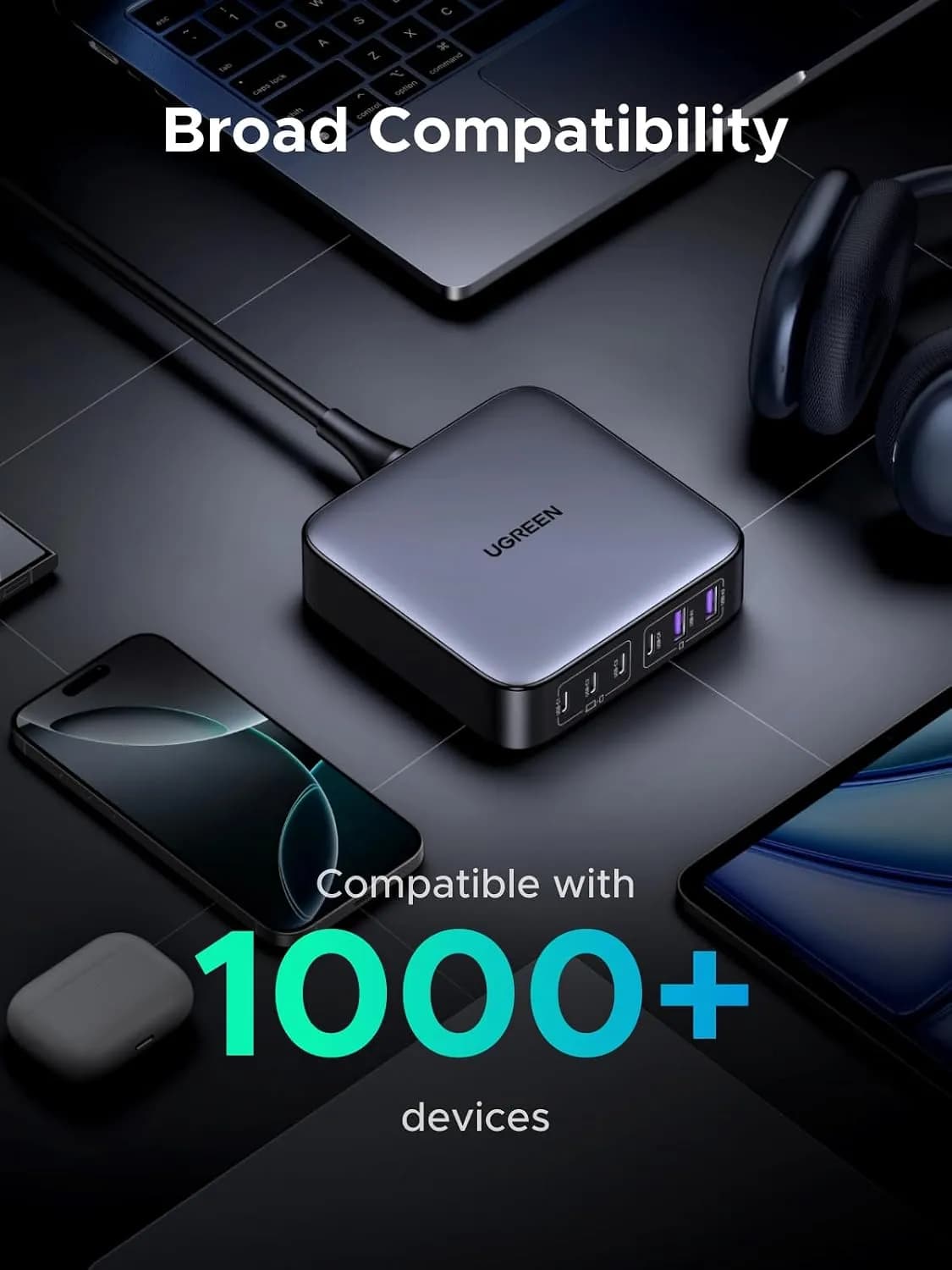 شارژر رومیزی ۲۰۰ وات یوگرین UGREEN Nexode 200W GaN Desktop Charger CD271 — تصویر ۸