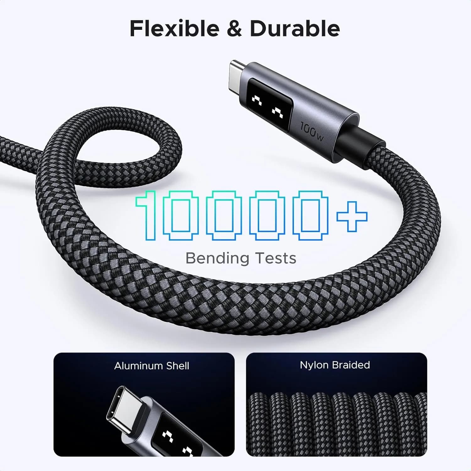 کابل شارژ 3 متر یوگرین UGREEN Uno USB C to USB C Cable 100W L509 — تصویر ۶