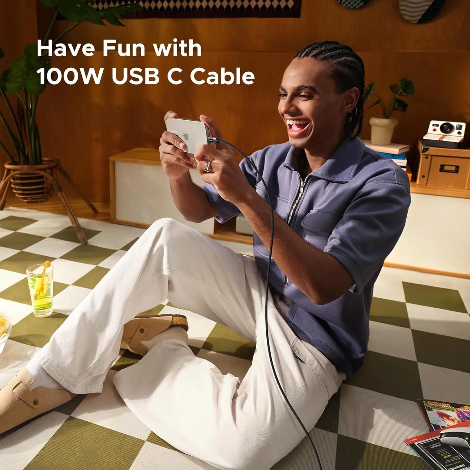 کابل شارژ 3 متر یوگرین UGREEN Uno USB C to USB C Cable 100W L509 — تصویر ۷