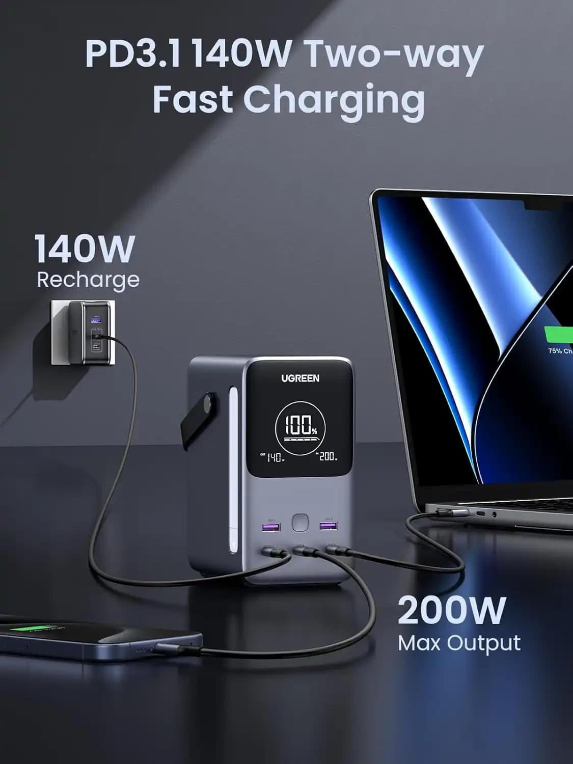 پاوربانک 48000 میلی آمپر یوگرین مدل PB770 — تصویر ۱۲
