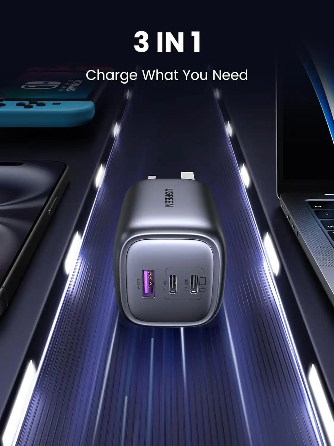 شارژر 65 وات یوگرین UGREEN USB C Charger Nexode 65W CD306 — تصویر ۴