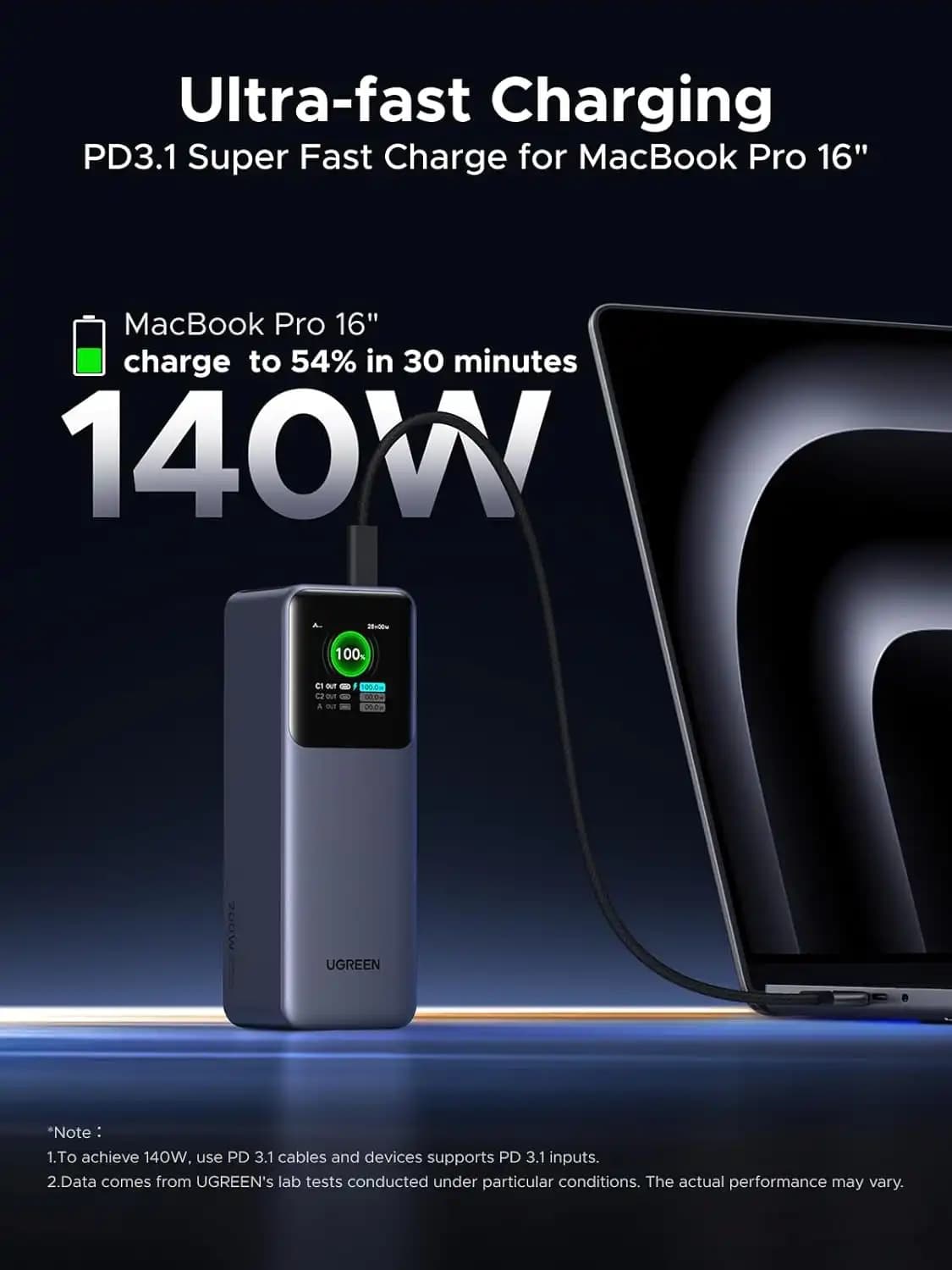 پاوربانک یوگرین UGREEN Nexode Power Bank 25000mAh PB722 — تصویر ۳