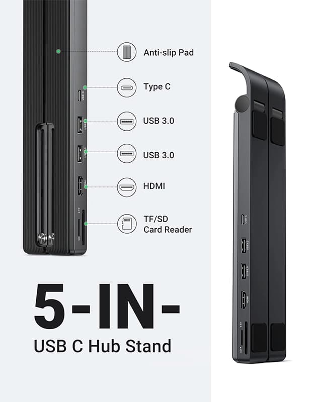استند لپ تاپ و هاب دیتا یوگرین Ugreen Laptop Stand Docking Station CM359 — تصویر ۹