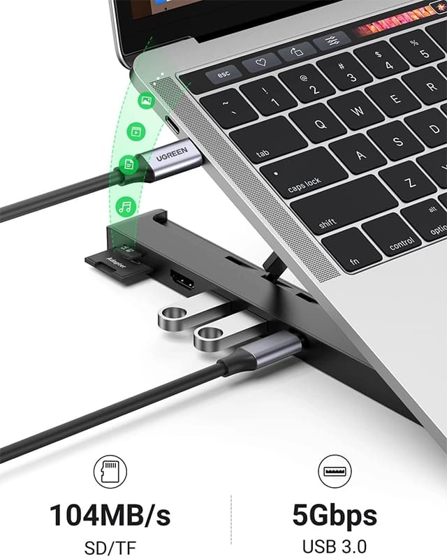 استند لپ تاپ و هاب دیتا یوگرین Ugreen Laptop Stand Docking Station CM359 — تصویر ۳