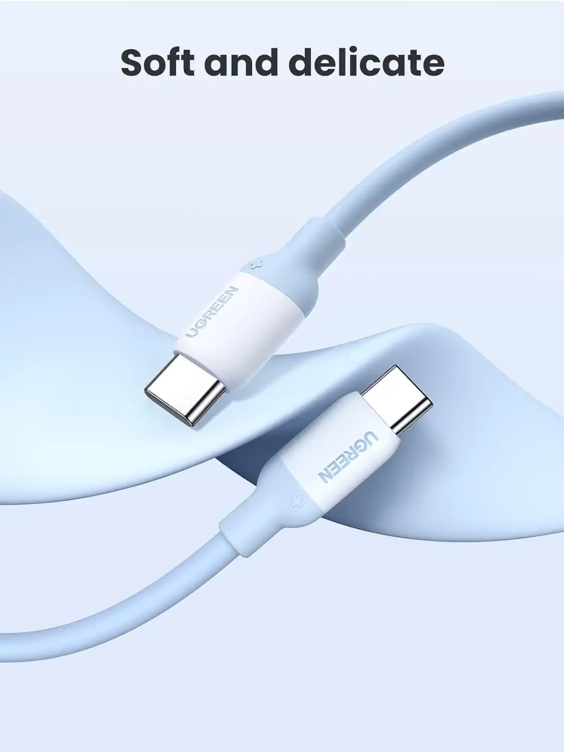 کابل 2 متر یوگرین UGREEN USB C to USB C Silicone 2m Cable US563 — تصویر ۲