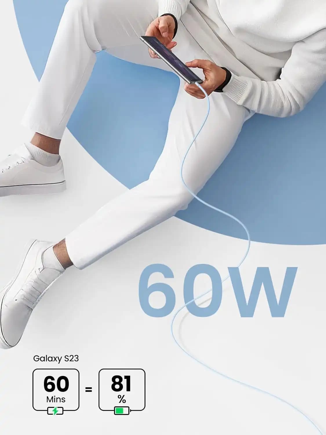 کابل 2 متر یوگرین UGREEN USB C to USB C Silicone 2m Cable US563 — تصویر ۴