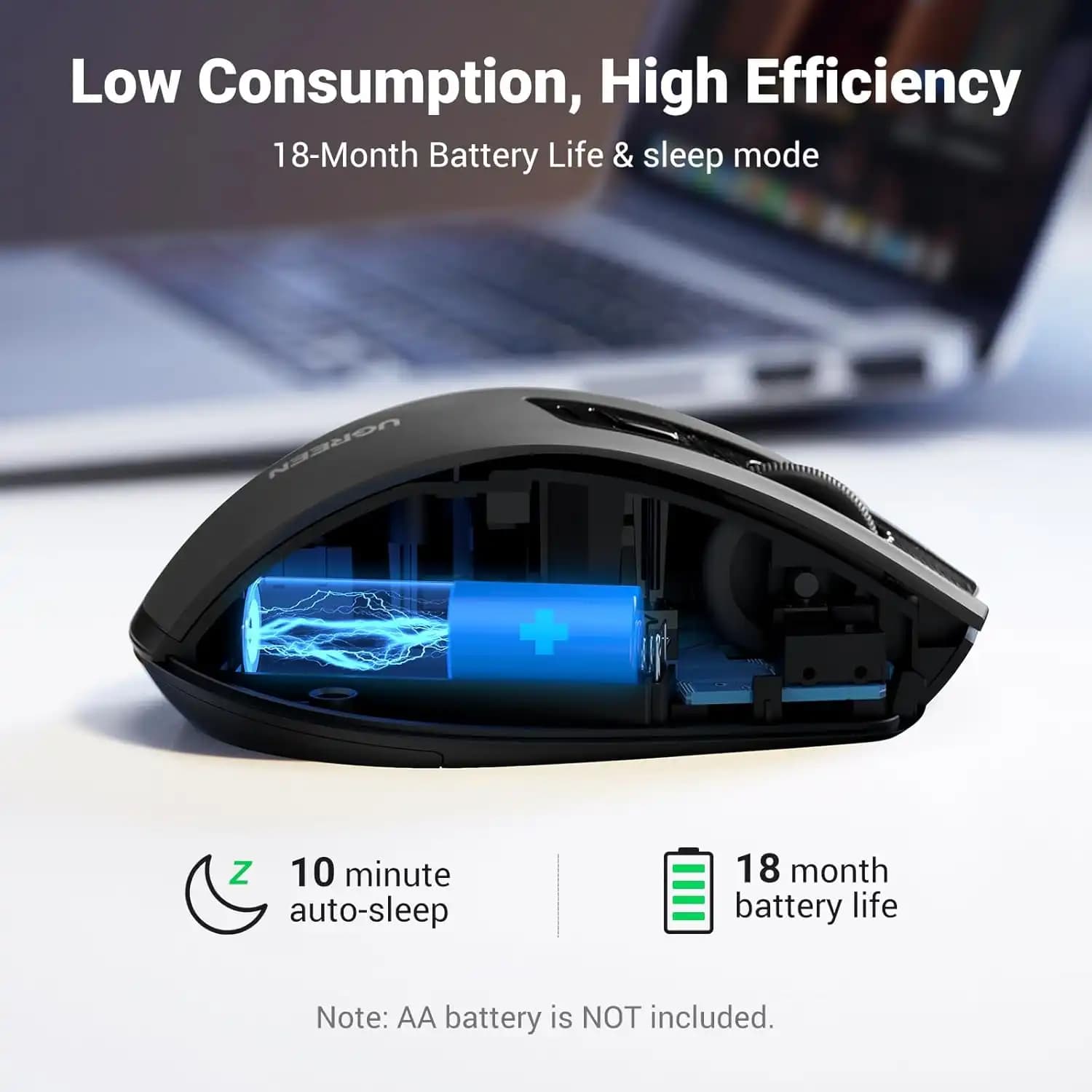 ماوس بی سیم یوگرین UGREEN Wireless Mouse 2.4G MU006 — تصویر ۲