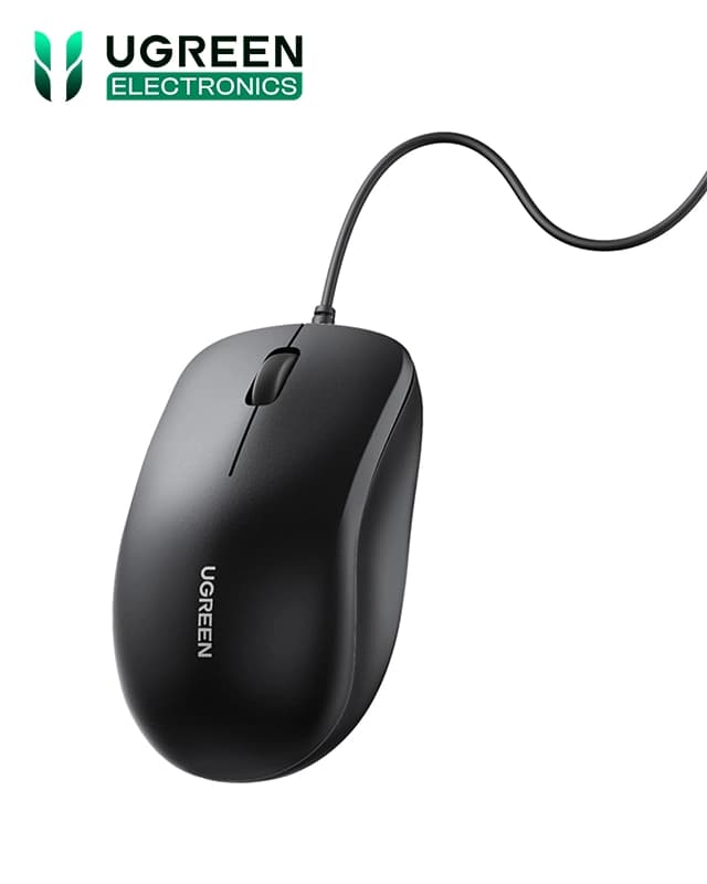 ماوس سیمی یوگرین Ugreen Wired Mouse Black MU007 — تصویر ۲