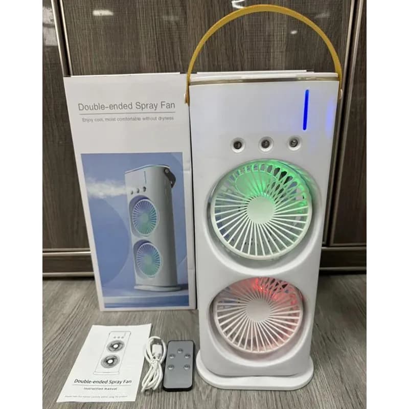 پنکه رومیزی مه پاش دوفن شارژی مدل ریموت دار 607 — تصویر ۲
