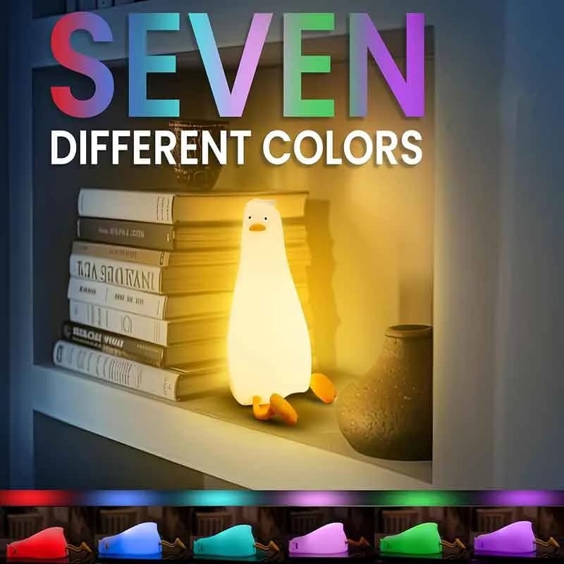 چراغ خواب سیلیکونی مدل اردک خسته مدل RGB — تصویر ۲