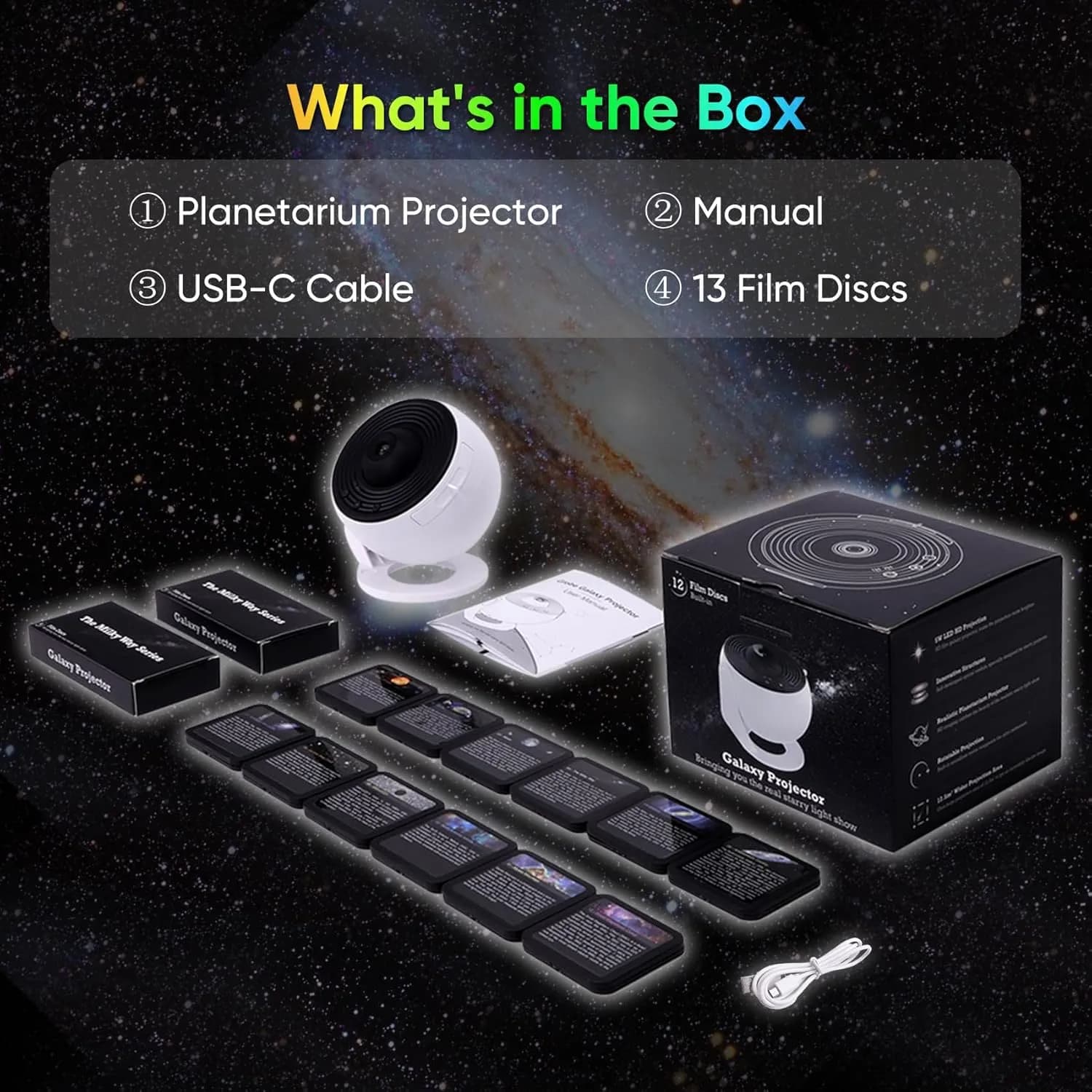 پروژکتور کهکشانی دیسک خور مدل Galaxy Projector 13 in 1 — تصویر ۸