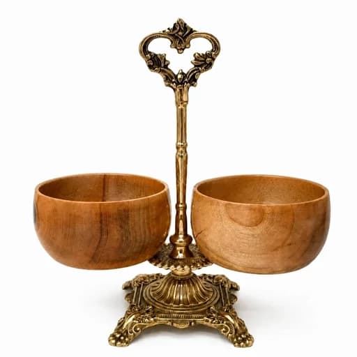 اردوخوری چوب و برنز مدل مهدیس