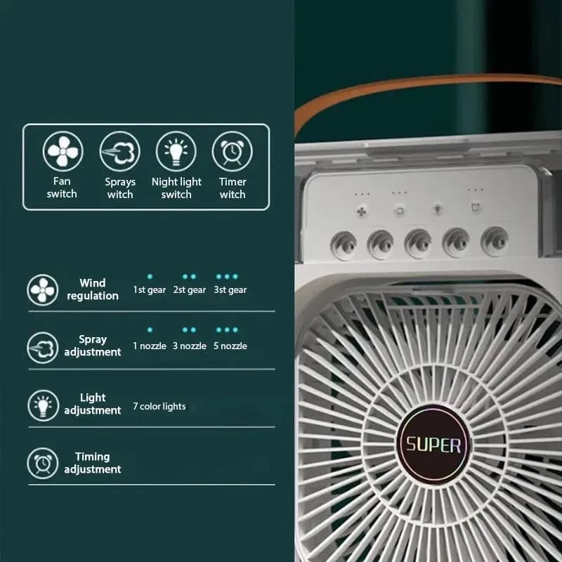 پنکه رومیزی مه پاش مدل Mini Cooling Fan RGB — تصویر ۵