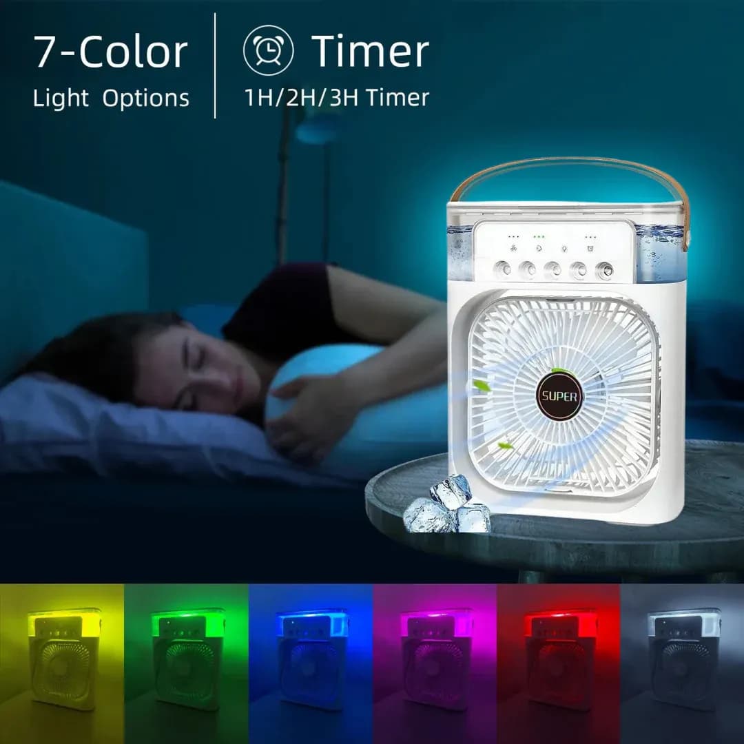 پنکه رومیزی مه پاش مدل Mini Cooling Fan RGB — تصویر ۶