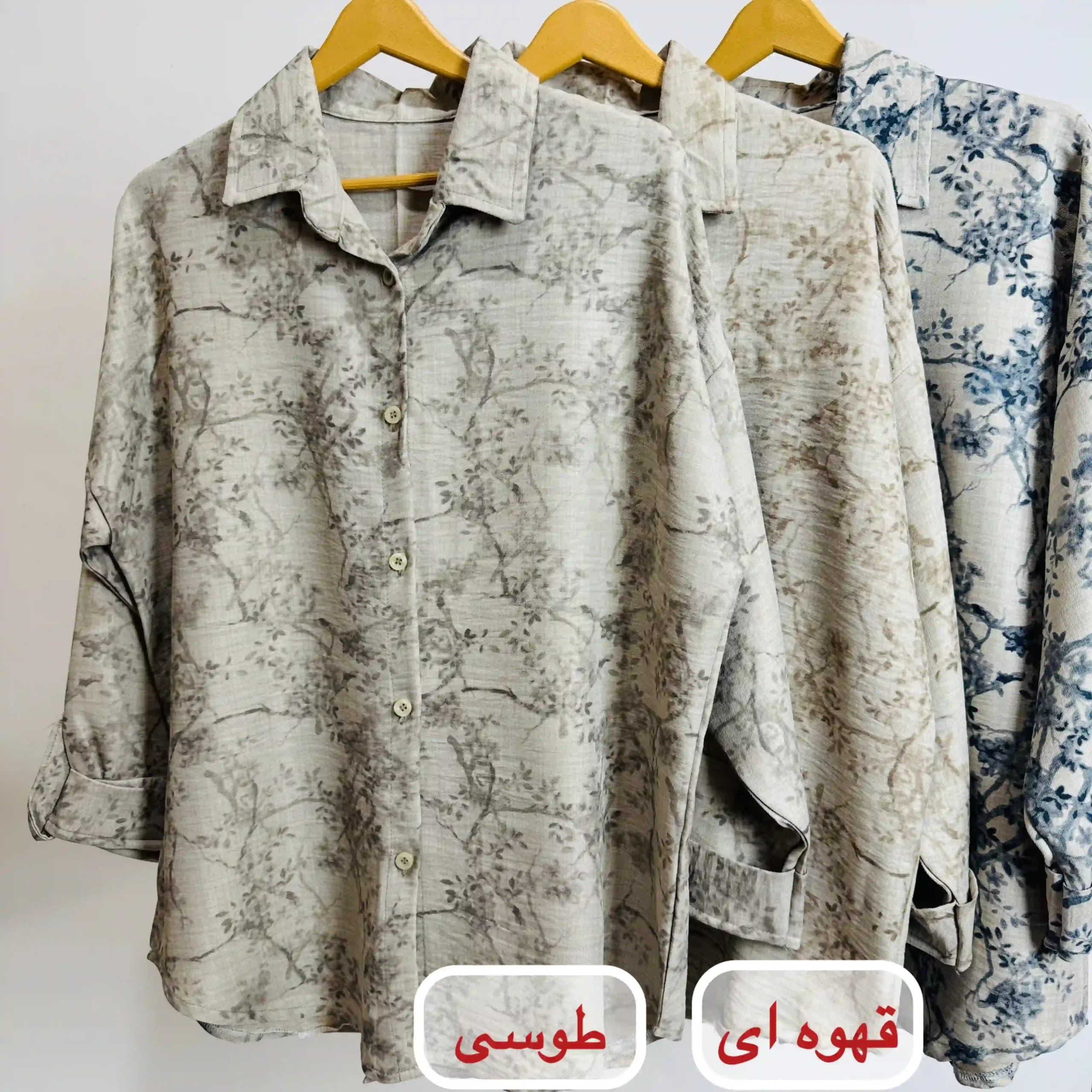 شومیز تابستانی زنانه نخ گازوییلی | آستین بلند پاکتی و پاگون‌دار | خنک و سبک — تصویر ۲