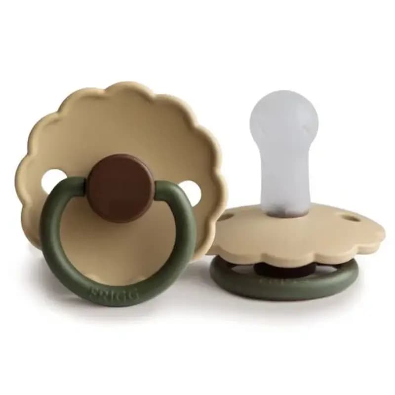 پستانک فریگ سیلیکونی سایز 2 رنگ Acorn (کرم دسته سبز)