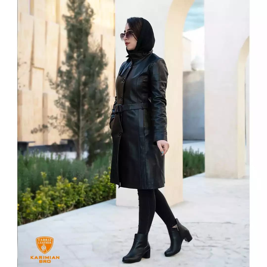 پالتو چرم زنانه مدل دیلا — تصویر ۲
