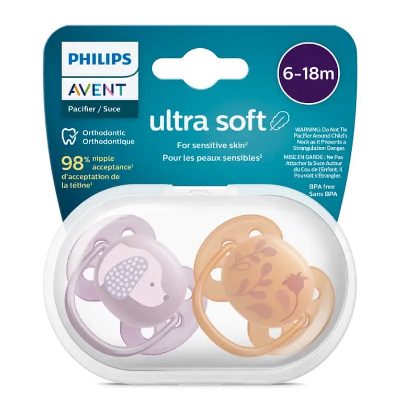 پستانک ارتودنسی اونت 6-18 ماه Ultrasoft مدل scf 091/18 — تصویر ۳