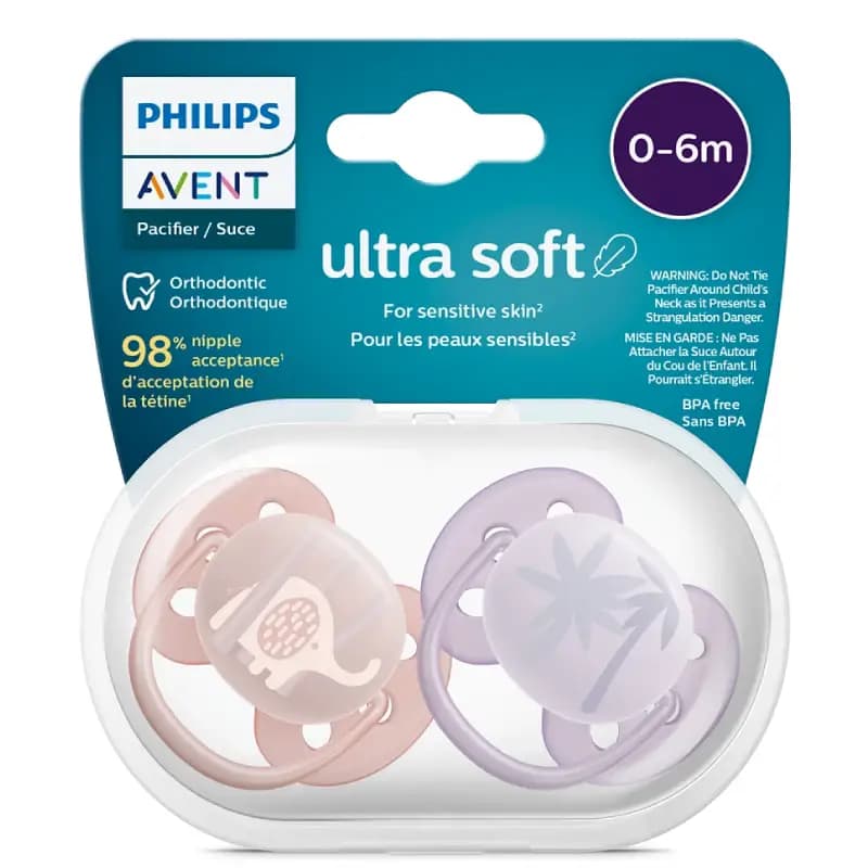 پستانک ارتودنسی اونت 0-6 ماه Ultrasoft مدل scf 091/09 — تصویر ۳
