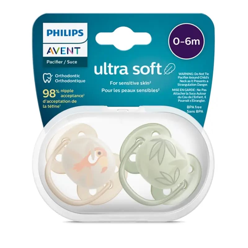 پستانک ارتودنسی اونت 0-6 ماه Ultrasoft مدل scf 091/07 — تصویر ۳