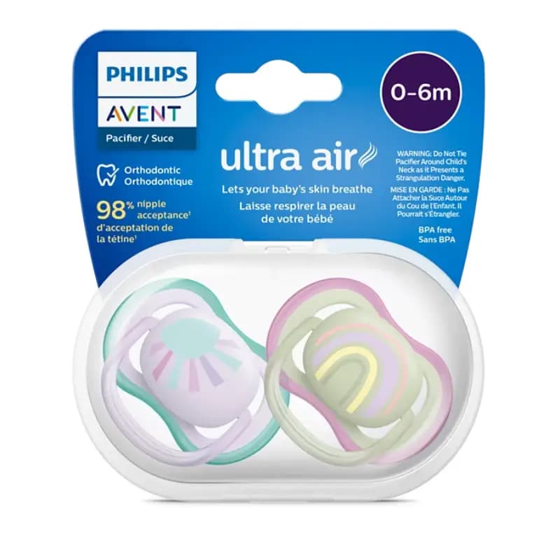 پستانک ارتودنسی اونت 0-6 ماه دخترانه UltraAir مدل scf 085/59 — تصویر ۳