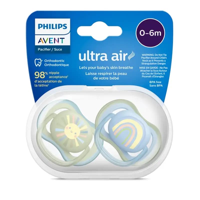 پستانک ارتودنسی اونت 0-6 ماه پسرانه UltraAir مدل scf 085/58 — تصویر ۳