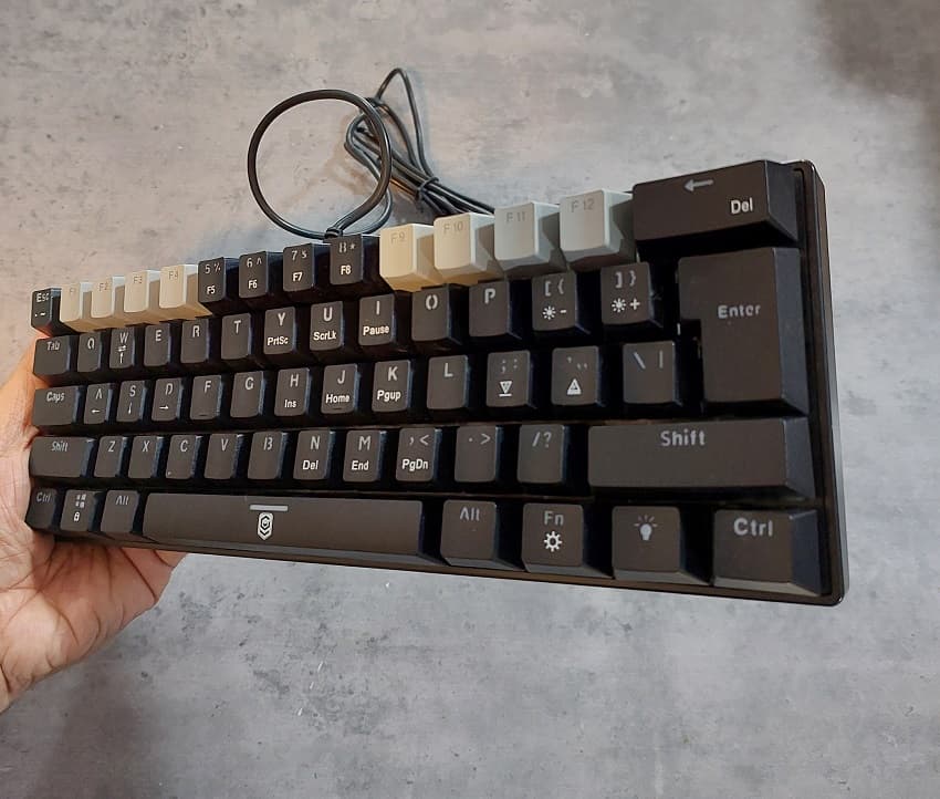 کیبورد مکانیکال anko 60 درصد RGB سفید خاکستری — تصویر ۹
